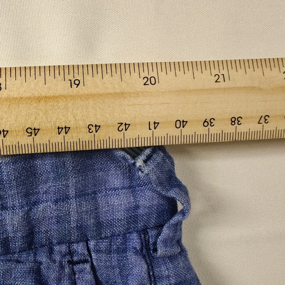 Peter Millar Crown Mens 40 Blue Plaid 100% Linen Shorts MS22B14